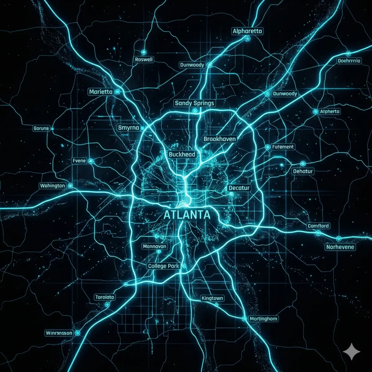 Service Coverage Map in Atlanta Metro